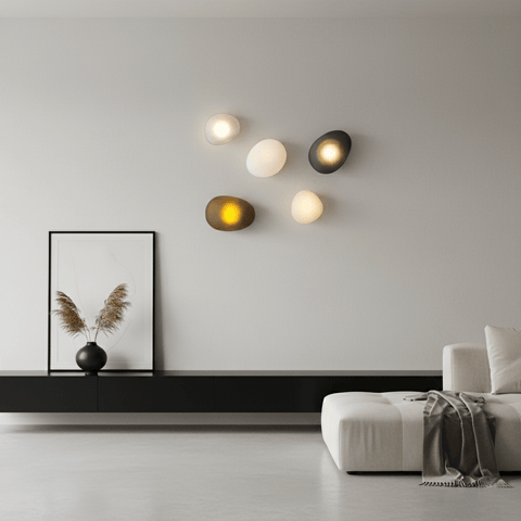 Hand-Blown Bubble Glass Wall Lamp with Sculptural Shade