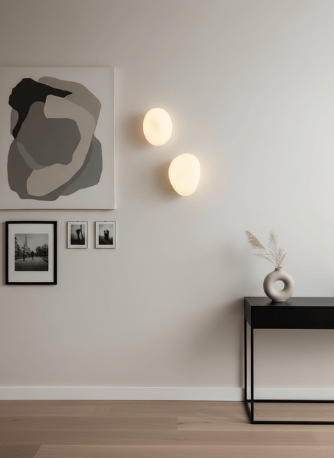Hand-Blown Bubble Glass Wall Lamp with Sculptural Shade