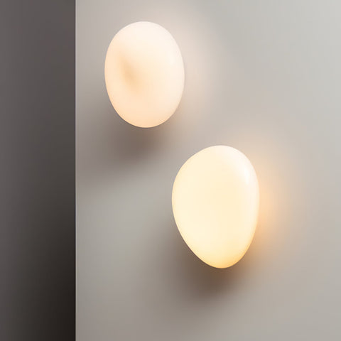 Hand-Blown Bubble Glass Wall Lamp with Sculptural Shade