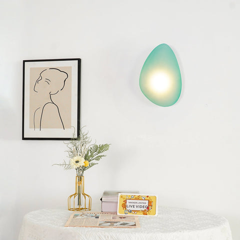 Hand-Blown Bubble Glass Wall Lamp with Sculptural Shade