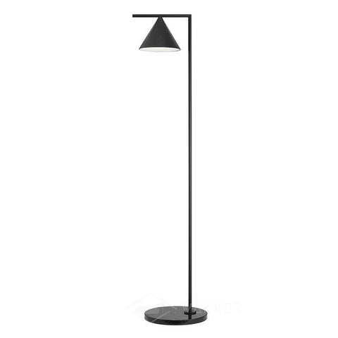 Floor Lamp with Adjustable Cone Shade and Marble Base