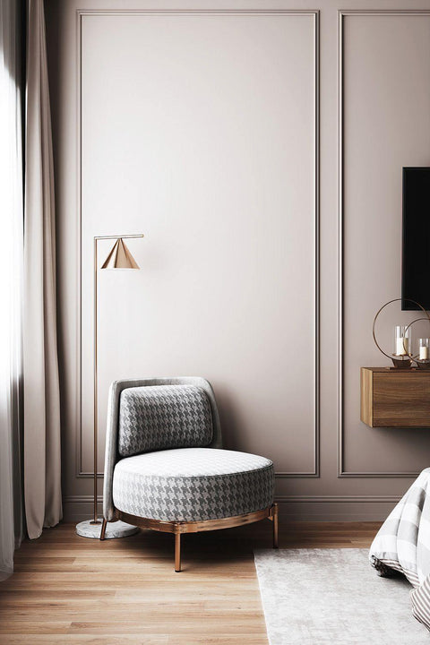 Floor Lamp with Adjustable Cone Shade and Marble Base