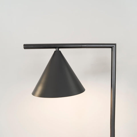 Floor Lamp with Adjustable Cone Shade and Marble Base