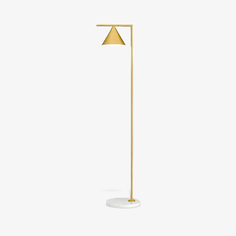 Floor Lamp with Adjustable Cone Shade and Marble Base