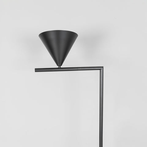 Floor Lamp with Adjustable Cone Shade and Marble Base