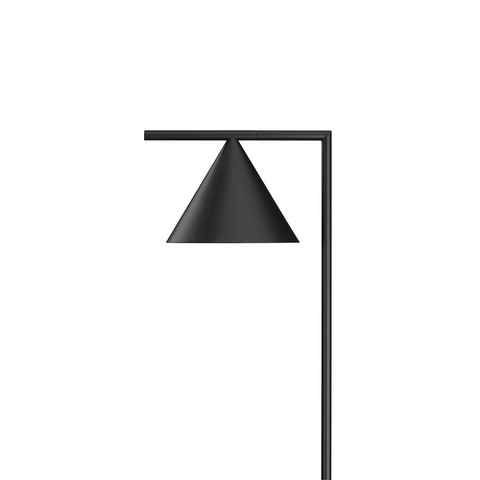Floor Lamp with Adjustable Cone Shade and Marble Base