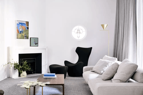 Floor Lamp with Adjustable Cone Shade and Marble Base