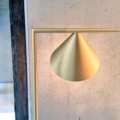 Floor Lamp with Adjustable Cone Shade and Marble Base