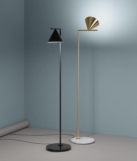 Floor Lamp with Adjustable Cone Shade and Marble Base