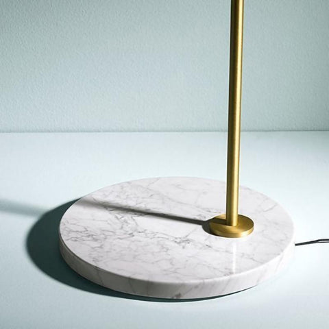 Floor Lamp with Adjustable Cone Shade and Marble Base