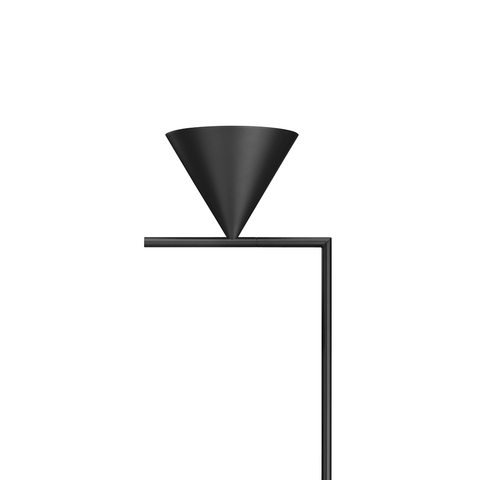 Floor Lamp with Adjustable Cone Shade and Marble Base