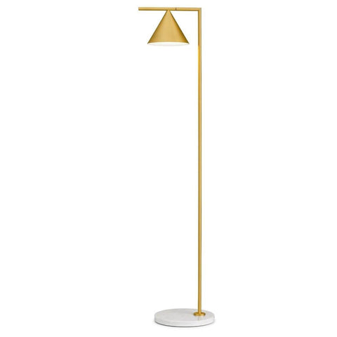 Floor Lamp with Adjustable Cone Shade and Marble Base