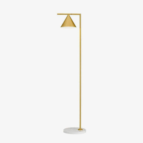 Floor Lamp with Adjustable Cone Shade and Marble Base