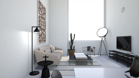 Floor Lamp with Adjustable Cone Shade and Marble Base