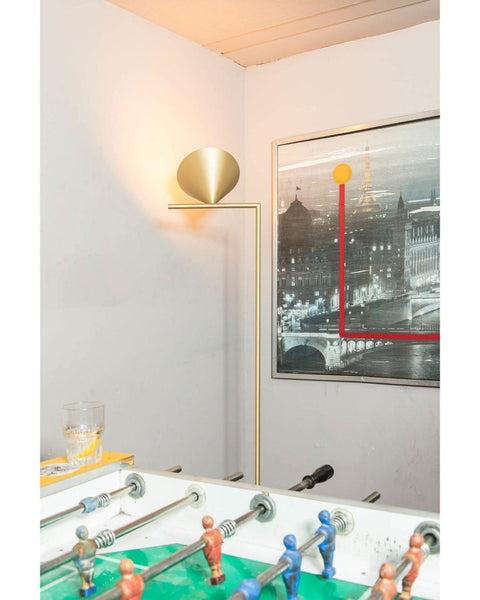 Floor Lamp with Adjustable Cone Shade and Marble Base