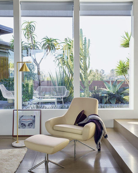 Floor Lamp with Adjustable Cone Shade and Marble Base
