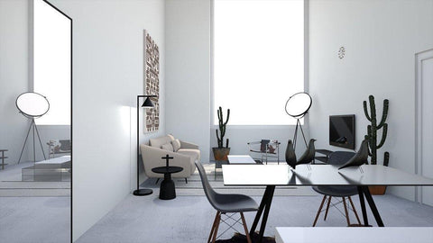 Floor Lamp with Adjustable Cone Shade and Marble Base