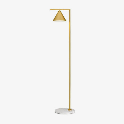 Floor Lamp with Adjustable Cone Shade and Marble Base