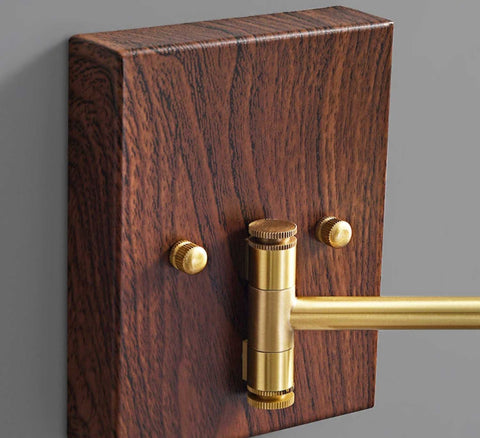 Ceramic Geometry Wall Lamp with Walnut and Brass Accents