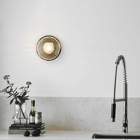 Wall Light with Round Glass Shade