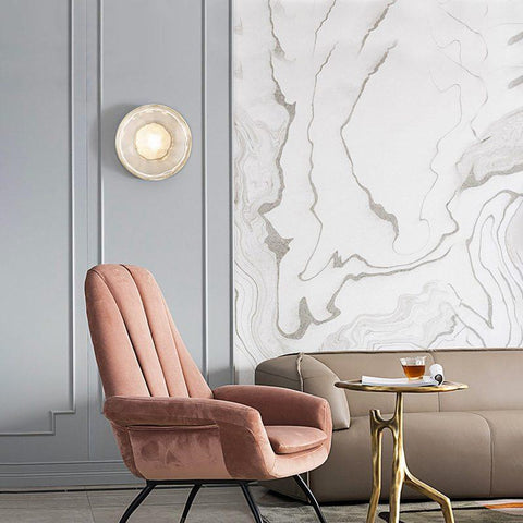 Wall Light with Round Glass Shade