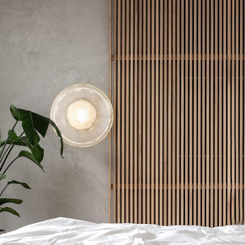 Wall Light with Round Glass Shade