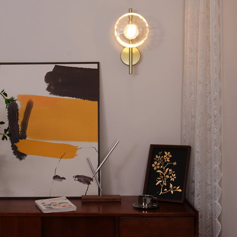 Wall Light with Round Glass Shade