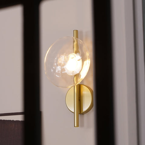 Wall Light with Round Glass Shade