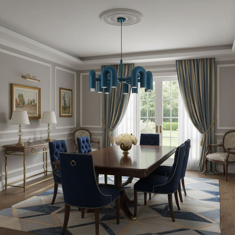 Cirkus Adjustable Chandelier with Rotating U-Shaped Heads
