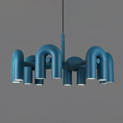 Cirkus Adjustable Chandelier with Rotating U-Shaped Heads