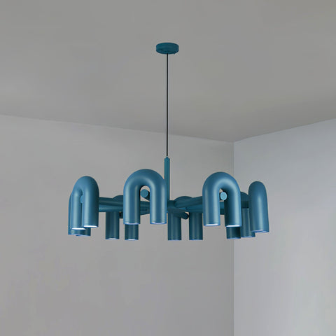 Cirkus Adjustable Chandelier with Rotating U-Shaped Heads