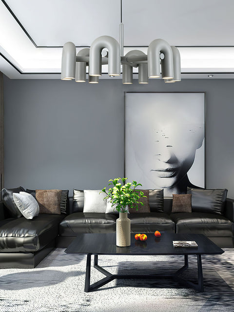 Cirkus Adjustable Chandelier with Rotating U-Shaped Heads