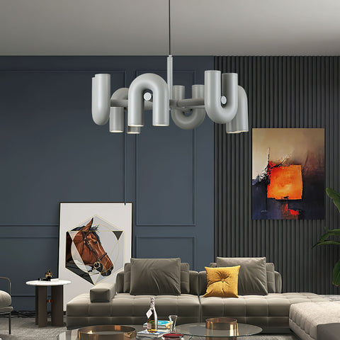Cirkus Adjustable Chandelier with Rotating U-Shaped Heads