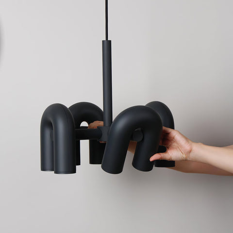 Cirkus Adjustable Chandelier with Rotating U-Shaped Heads