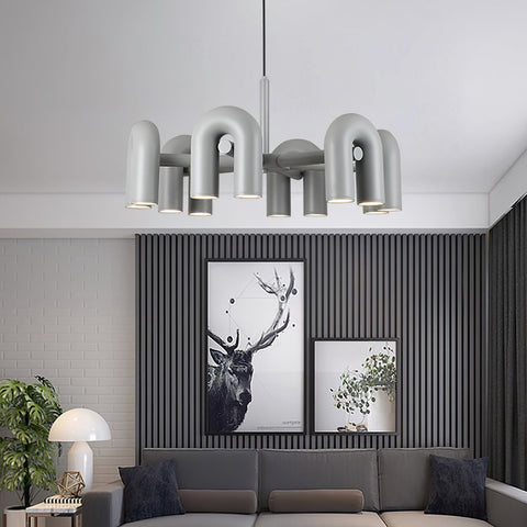 Cirkus Adjustable Chandelier with Rotating U-Shaped Heads