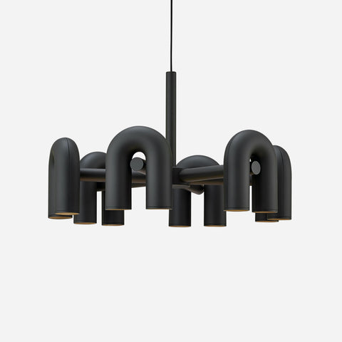 Cirkus Adjustable Chandelier with Rotating U-Shaped Heads