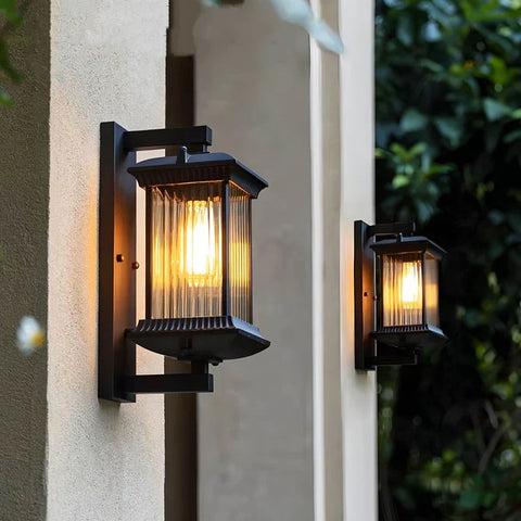 Wall Lantern with Fluted Glass