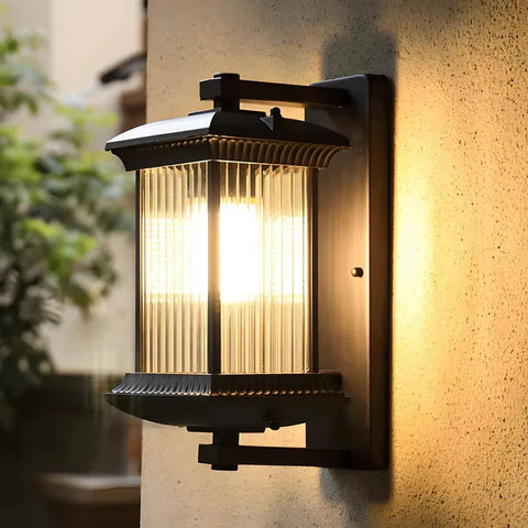 Wall Lantern with Fluted Glass