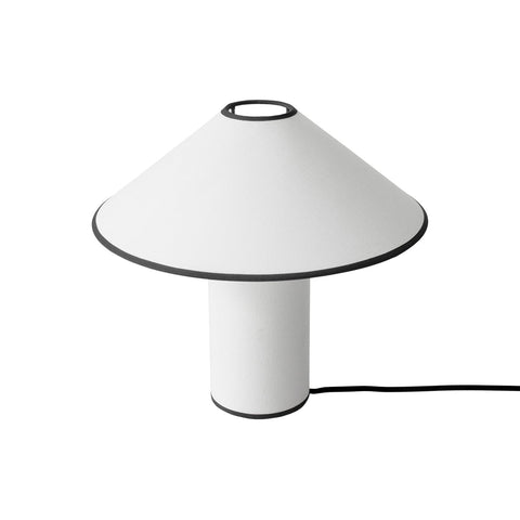 Fabric Shade Table Lamp with Minimalist Cylindrical Base for Indoor Spaces