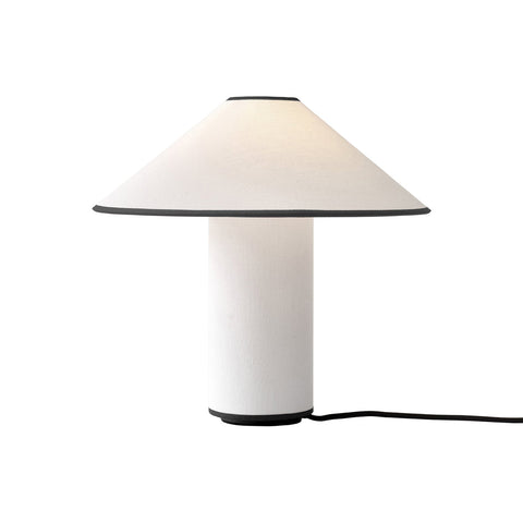 Fabric Shade Table Lamp with Minimalist Cylindrical Base for Indoor Spaces