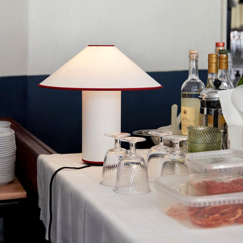 Fabric Shade Table Lamp with Minimalist Cylindrical Base for Indoor Spaces