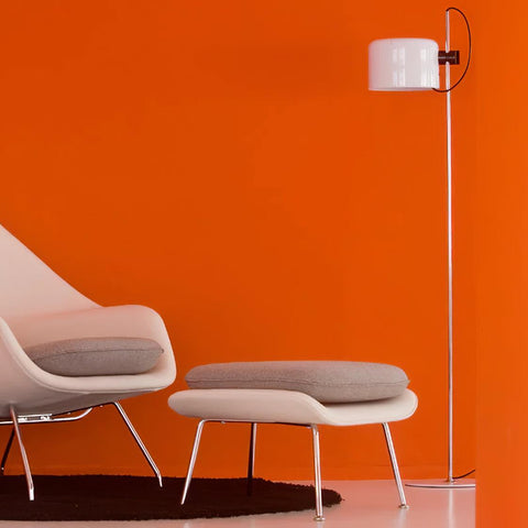 Floor Lamp with Adjustable Rounded Shade and Foot Switch Control