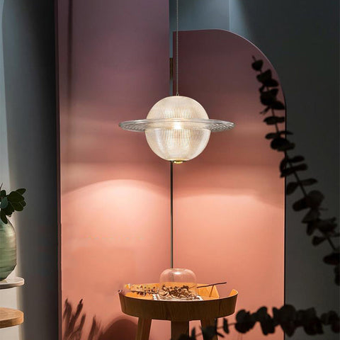Glass Planet Pendant Light with Integrated LED