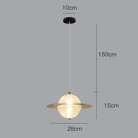Glass Planet Pendant Light with Integrated LED