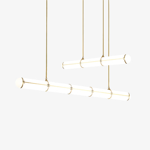 Endless Linear Pendant Light with Cylindrical Acrylic Shade