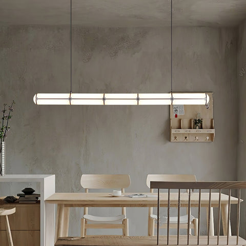 Endless Linear Pendant Light with Cylindrical Acrylic Shade