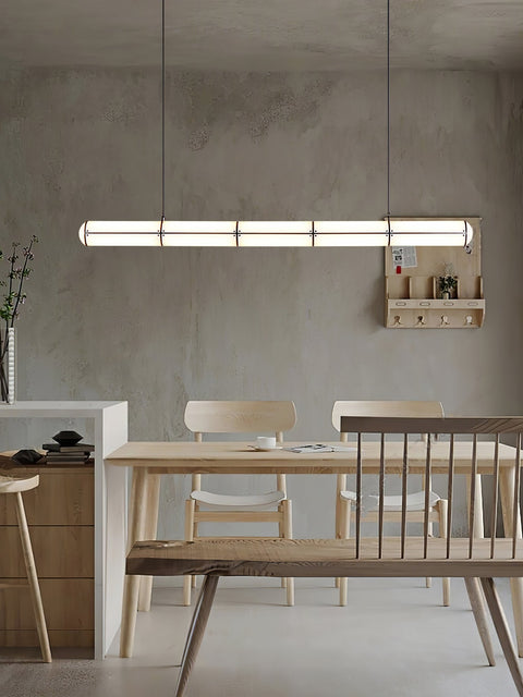 Endless Linear Pendant Light with Cylindrical Acrylic Shade