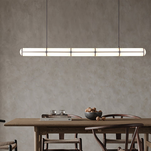 Endless Linear Pendant Light with Cylindrical Acrylic Shade