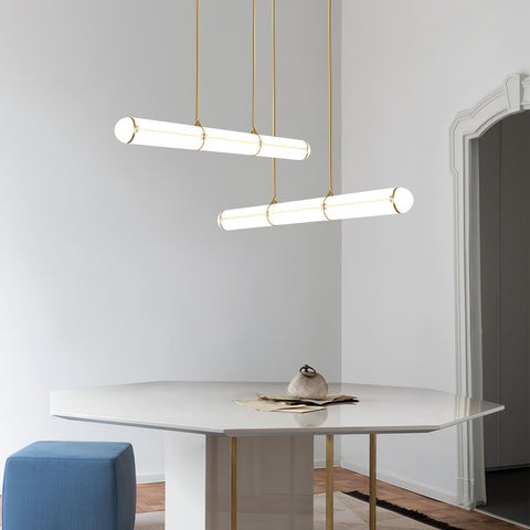 Endless Linear Pendant Light with Cylindrical Acrylic Shade