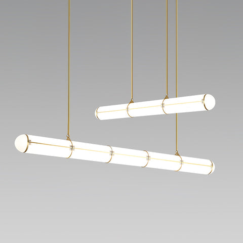 Endless Linear Pendant Light with Cylindrical Acrylic Shade